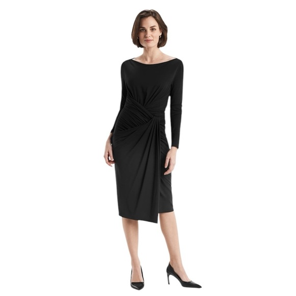 MM. Lafleur - NWT The Keiko Stretch Ruched Midi Dress Sz M - Picture 1 of 8